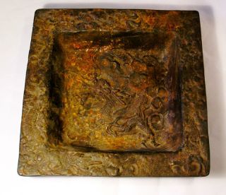 Vintage Japanese Iron Dragon Bowl S5 photo