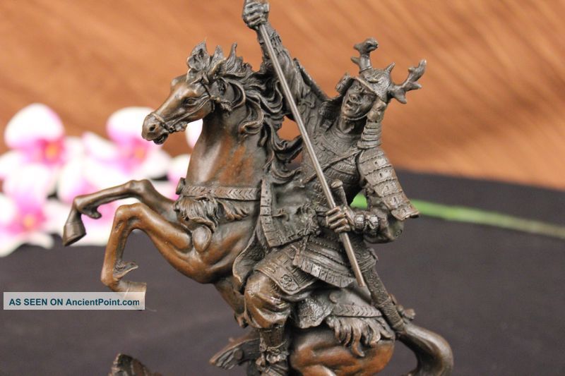 Bronze Art Statue Toyan Warrior Japan Samurai Figurine Sculpture Art Figure Deco Metalware photo