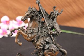 Bronze Art Statue Toyan Warrior Japan Samurai Figurine Sculpture Art Figure Deco photo