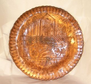 Vintage Copper Egyptian Wall Plaque D4 photo