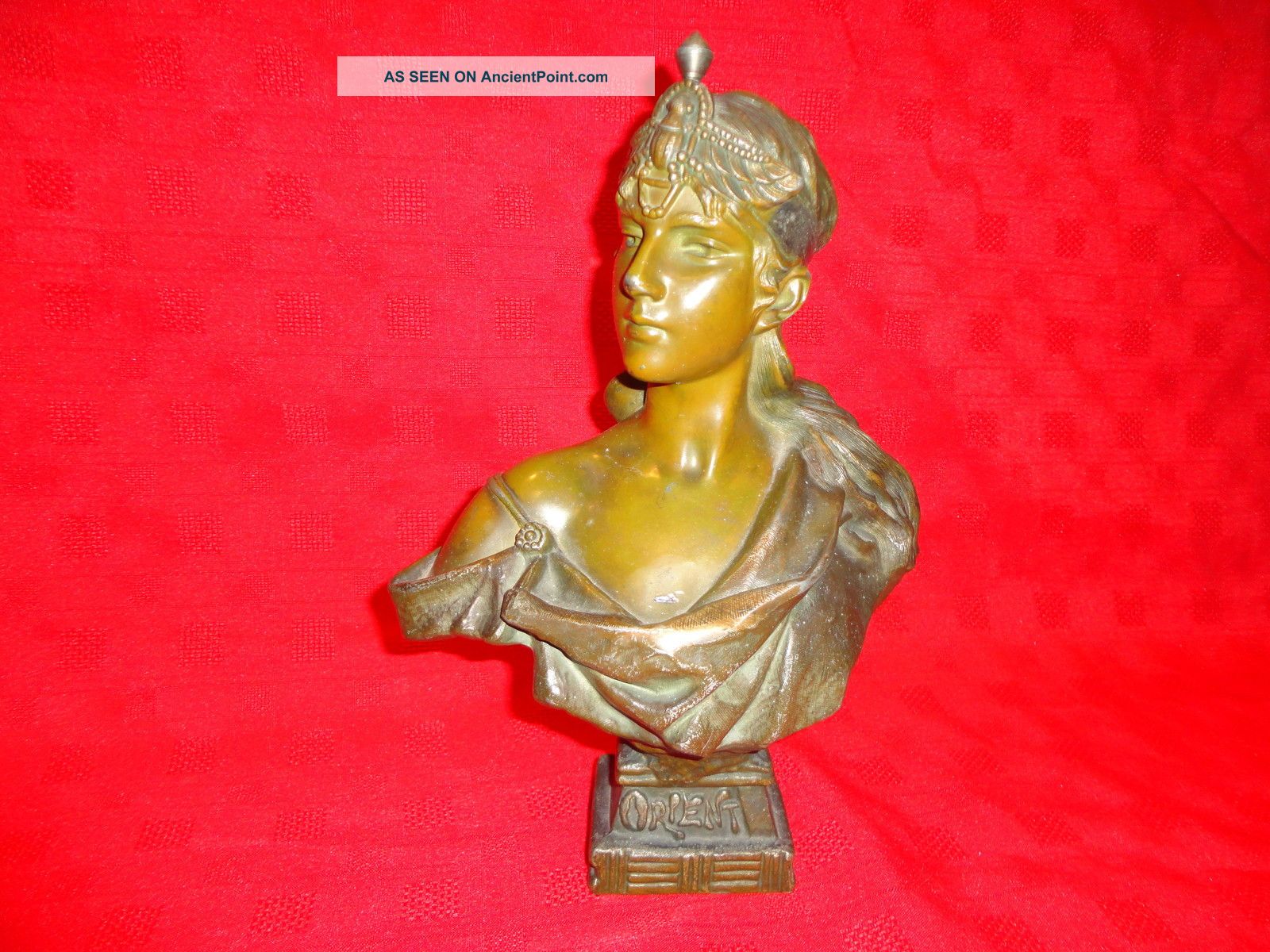 Art Nouveau Bust Of Orient By E Villanis. Metalware photo