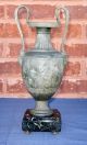 Antique Style Roman Urn Marble Base France Paris Vase Lamp Greek Empire Trophy Metalware photo 2