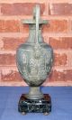 Antique Style Roman Urn Marble Base France Paris Vase Lamp Greek Empire Trophy Metalware photo 3