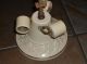 Vintage Art Deco Porcelain 3 Bulb Ceiling Light Fixture Lamps photo 5