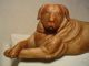 Antique Carved Wood Dog Large 15 Inches Long Nr Carved Figures photo 5