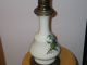 Vintage Ceramic Table Lamp Hand Painted Lilacs Mid - Century Lamps photo 2