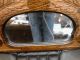 Antique Primitive Mirror Small Decorative Oak Side By Side Mirrors photo 3
