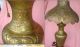 Vintage Etched Mid Eastern Pierced Brass Lamp Lamps photo 2
