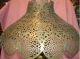 Vintage Etched Mid Eastern Pierced Brass Lamp Lamps photo 8