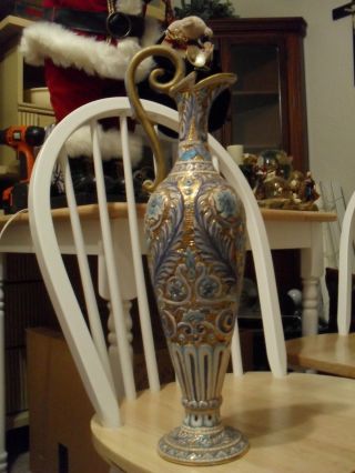 Maioliche Deruta Italy Vase 1ft 7 