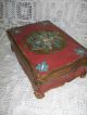 Vintage Florentine Italy Italian Wood Box Gold Gilt Letter Cigarette Box Boxes photo 2