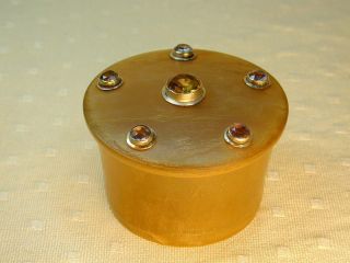 Antique Scottish Jeweled Horn Box photo