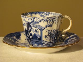 Antique Blue Micado Pattern - Royal Crown Derby Tea Set Cup & Saucer - England photo