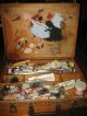 Antique Artist Paint Box Dovetail Wood Artists Traveling Painters Oil Vintage Boxes photo 4