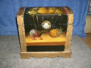 Small Wooden Chest - Hand Painted photo