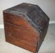 Old Wood Country Kitchen Folk Art Display Storage Bread Box Chest W Metal Bands Primitives photo 1