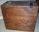 Old Wood Country Kitchen Folk Art Display Storage Bread Box Chest W Metal Bands Primitives photo 6