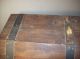 Old Wood Country Kitchen Folk Art Display Storage Bread Box Chest W Metal Bands Primitives photo 8