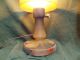 Antique Glass Lamp Light Base,  W/mountain And Pine Tree Scene. .  $9.  99 Nr L@@k Lamps photo 1