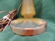 Antique Glass Lamp Light Base,  W/mountain And Pine Tree Scene. .  $9.  99 Nr L@@k Lamps photo 4