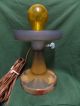 Antique Glass Lamp Light Base,  W/mountain And Pine Tree Scene. .  $9.  99 Nr L@@k Lamps photo 6