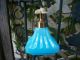 Vintage Art Deco French Blue Opaline Opaque Glass Perfume Bottle Flower Rare Perfume Bottles photo 2