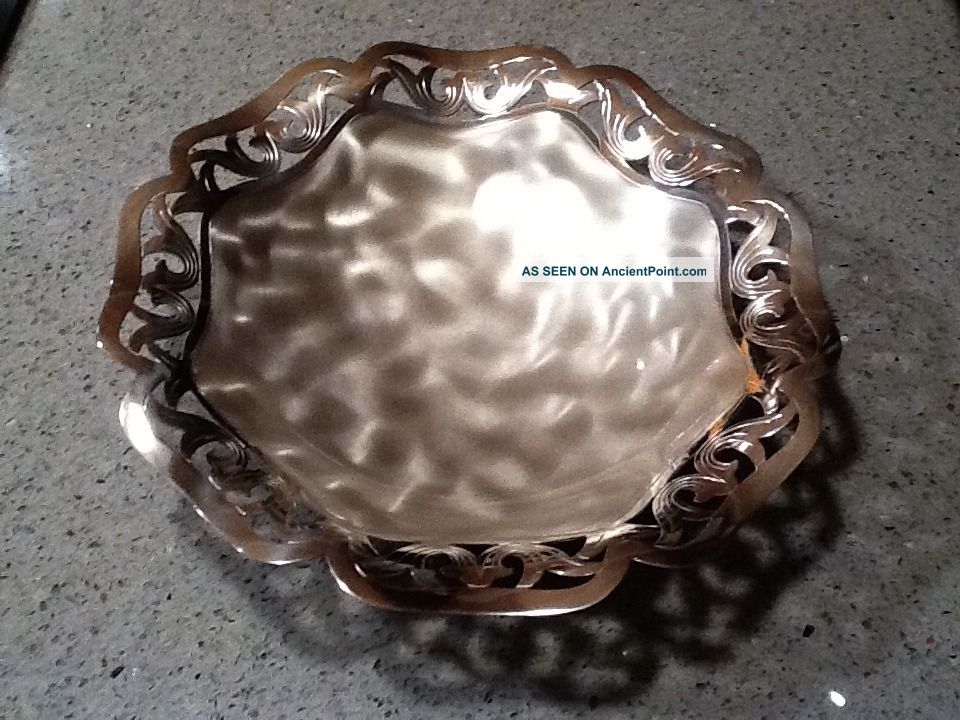 Stunning German Mf Ikora Electroplated Brass 3 Footed Bowl Metalware photo