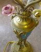 Tiffany Lamp Vintage With Flowers,  Brass Ram ' S Head Ram ' S Hooves Lamps photo 3