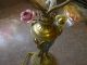 Tiffany Lamp Vintage With Flowers,  Brass Ram ' S Head Ram ' S Hooves Lamps photo 4