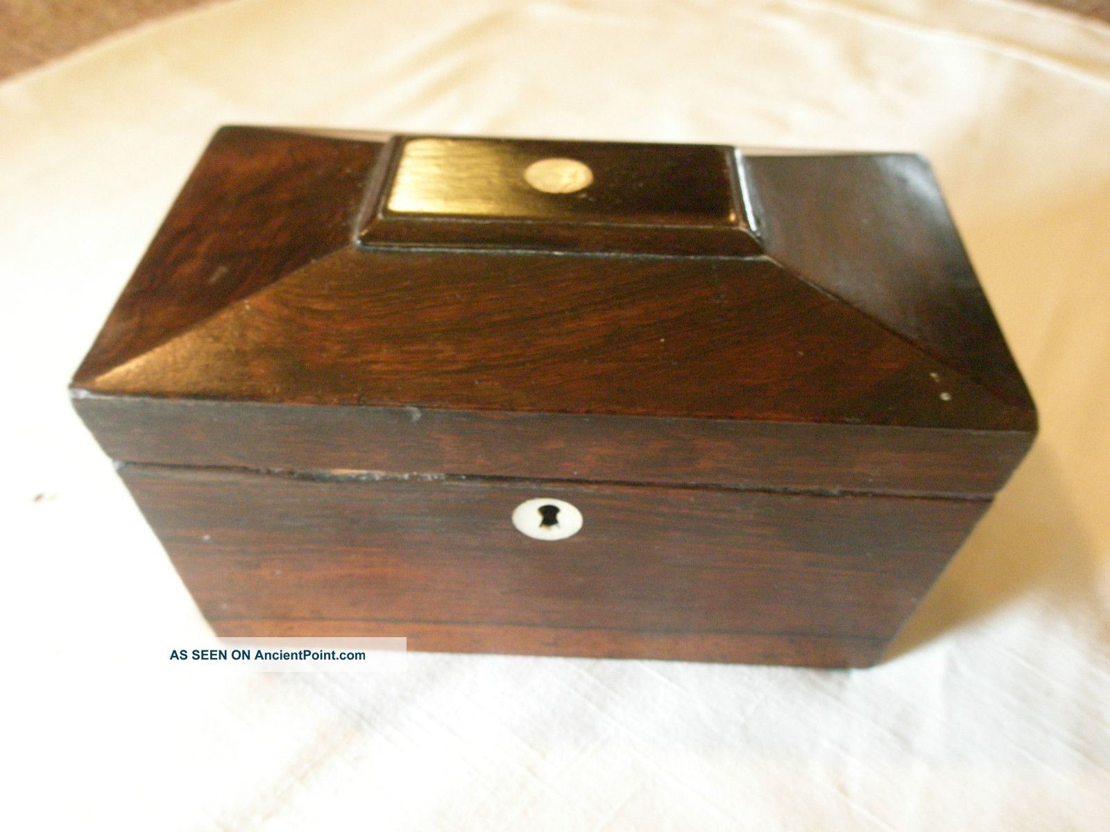Antique Georgian Tea Caddy - Mahogany & Inlays Cir.  1820 Boxes photo