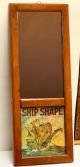 Wood Partition Wall Mirror W 1930’s Spanish Galleon “ship Shape” Label Mirrors photo 5