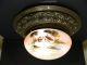 Old Reverse Painted Ceiling Dome From 1906 Home Lamps photo 3