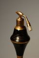 French Art Deco Black Art Glass Devilbiss Perfume Atomizer Atop Lador Music Box Perfume Bottles photo 1