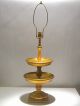 Vtg Hollywood Regency Italian Florentine Gilt Gold Wood Tole Tiered Table Lamp Toleware photo 1