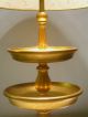 Vtg Hollywood Regency Italian Florentine Gilt Gold Wood Tole Tiered Table Lamp Toleware photo 5