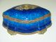 Sevres Paul Milet Blue Jewelry Dresser Box With Victorian Woman Boxes photo 3