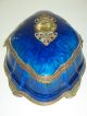 Sevres Paul Milet Blue Jewelry Dresser Box With Victorian Woman Boxes photo 4