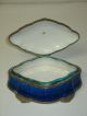 Sevres Paul Milet Blue Jewelry Dresser Box With Victorian Woman Boxes photo 5
