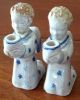 Outstanding Antique Majolica Pair Of Angels - Austria Figurines photo 3