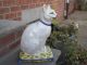 Antique Victorian Staffordshire Cat Egyptian Art Deco Statue Majolica Old Early Figurines photo 5