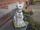 Antique Victorian Staffordshire Cat Egyptian Art Deco Statue Majolica Old Early Figurines photo 6