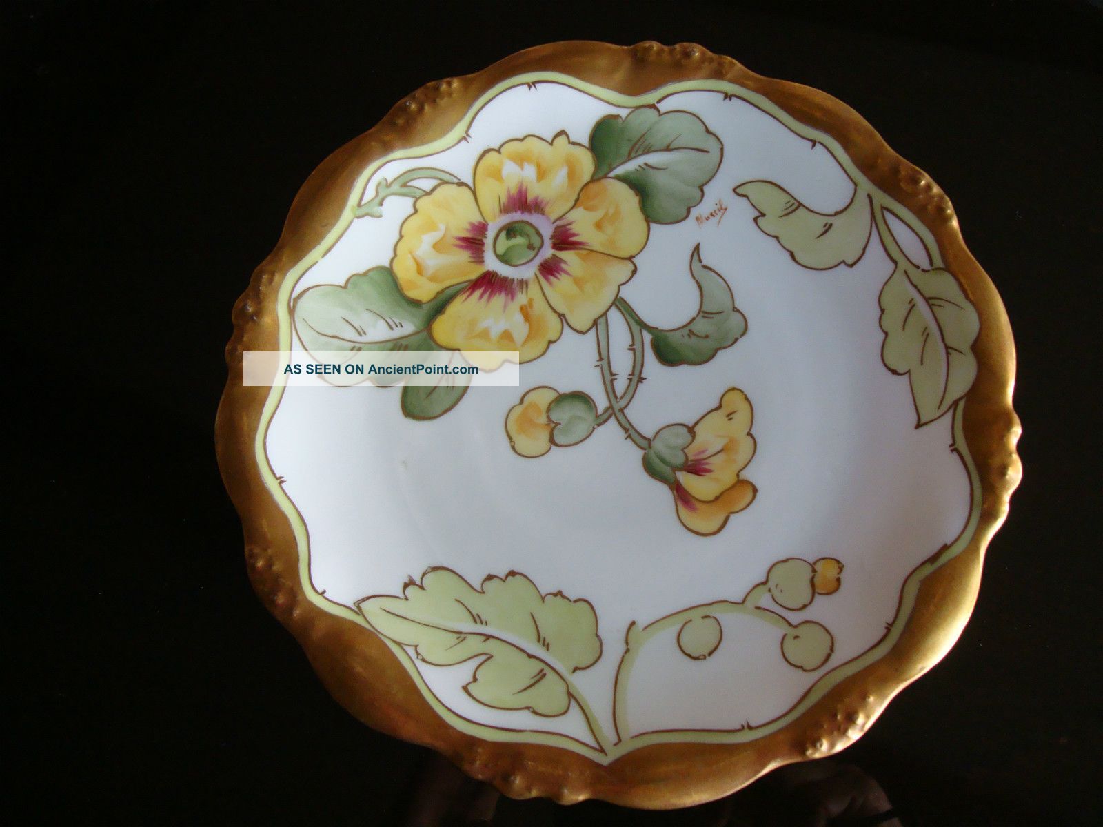 Limoges Bawo & Dotter,  Hand Painted Signed Mussil,  Plate 8 1/2 