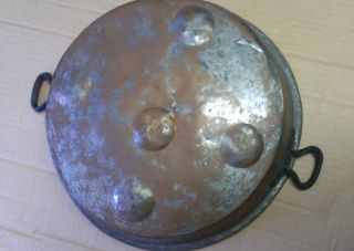 Antique Old World Solid Copper Escargot Poaching Pan With Handles photo