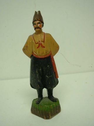 Antique Wood Carved Russian Ukranian Man 8 