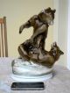 Huge Zsolnay Playing Bears - Hand - Painted - Made In Hungary - 1911 Béla Markup Figurines photo 5