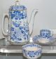 Unusual Antique Copeland Spode Blue Flower Porcelain Espresso Coffee Set Nr Teapots & Tea Sets photo 1