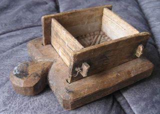 Swedish Antique Wooden Cheese Mould - 1800s Small photo