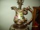 Antique Porcelain Hand Painted Lamp Roses Porcelain Pitcher Lamp Brass Base Lamps photo 1