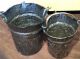 Two Antique Unusual Small Hammered Silver Buckets With Handles Metalware photo 9