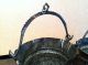 Two Antique Unusual Small Hammered Silver Buckets With Handles Metalware photo 5
